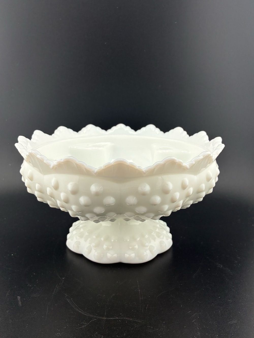Fenton White Hobnail‎ Milk Glass candle holder